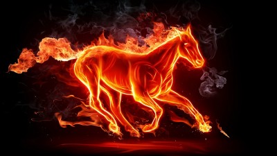 اسب-آتش-حیوان-طرح گرافیکی-نور و آتش-حیوانات